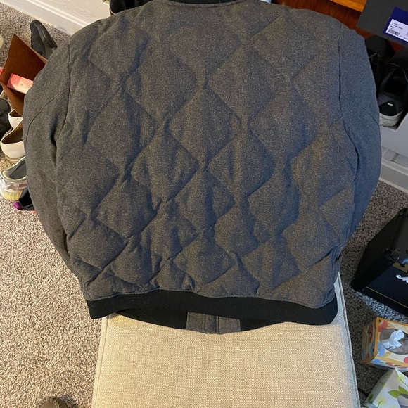 Quilted Gray Bomber Jacket - Picture 2 of 3